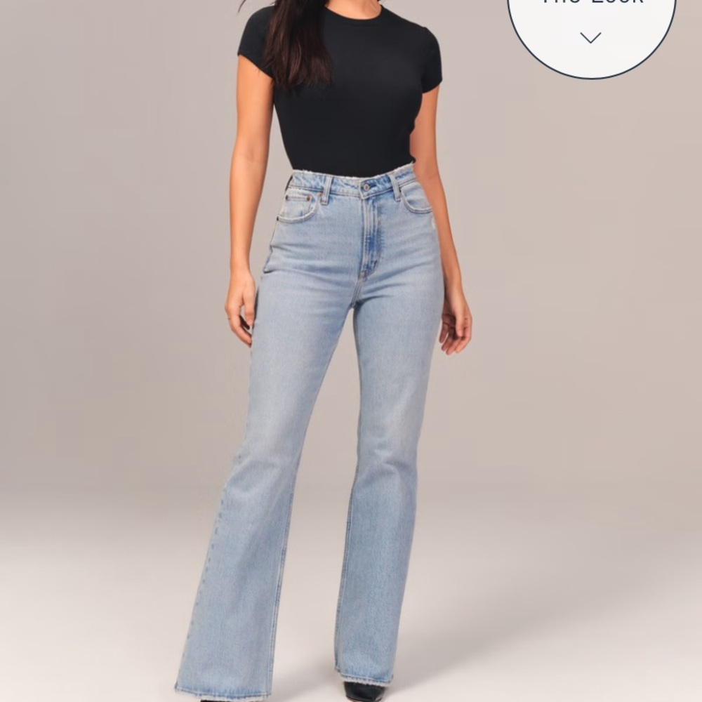 Abercrombie Curve Love Vintage High Rise Flare Jeans